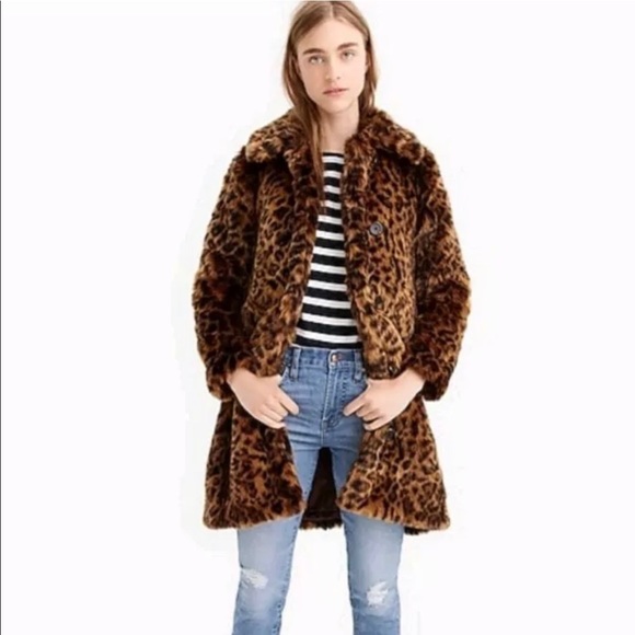 j crew leopard print coat